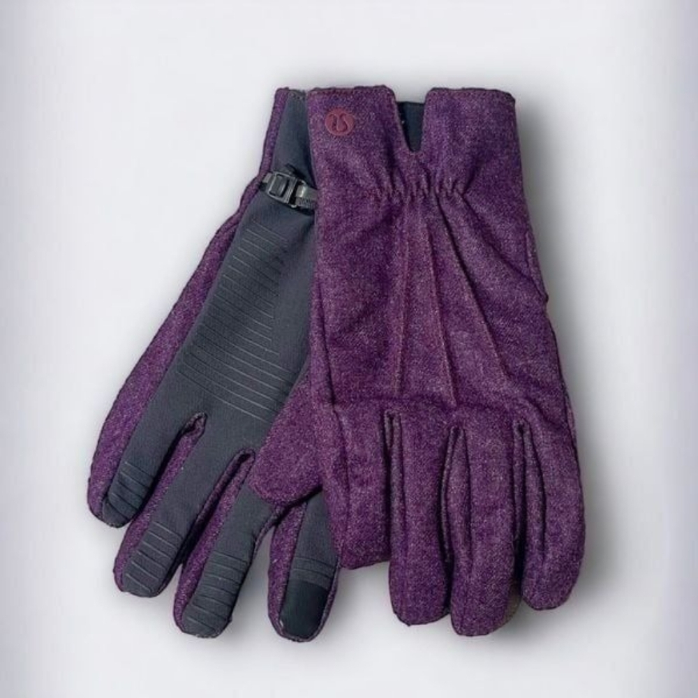 NWT Lululemon City Keeper Gloves L/XL Purple Black (HTGT) *Fleece Lined